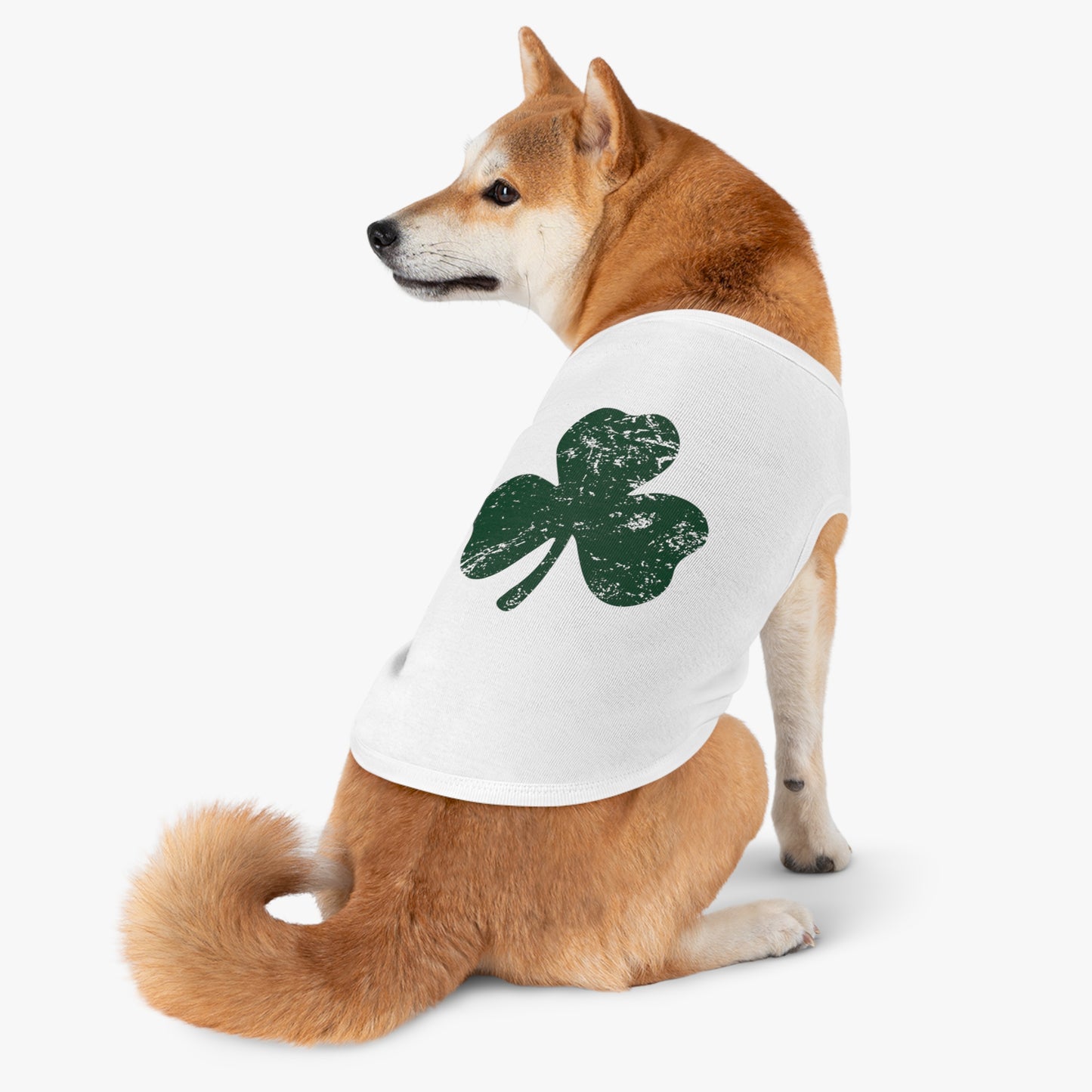 St. Patrick's Day Pet Tank Top with Shamrock Design