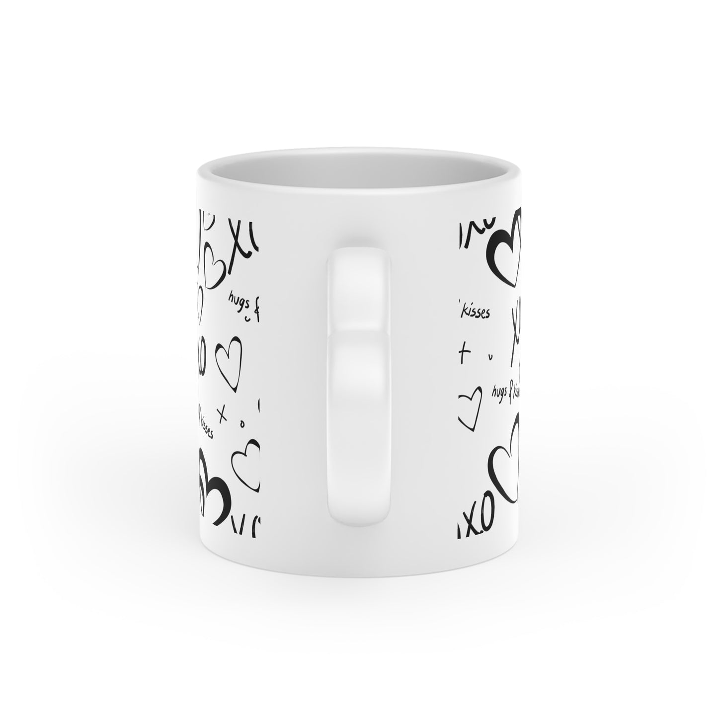 Heart-Shaped Mug with Hugs & Kisses - Perfect Gift for Love and Friendship