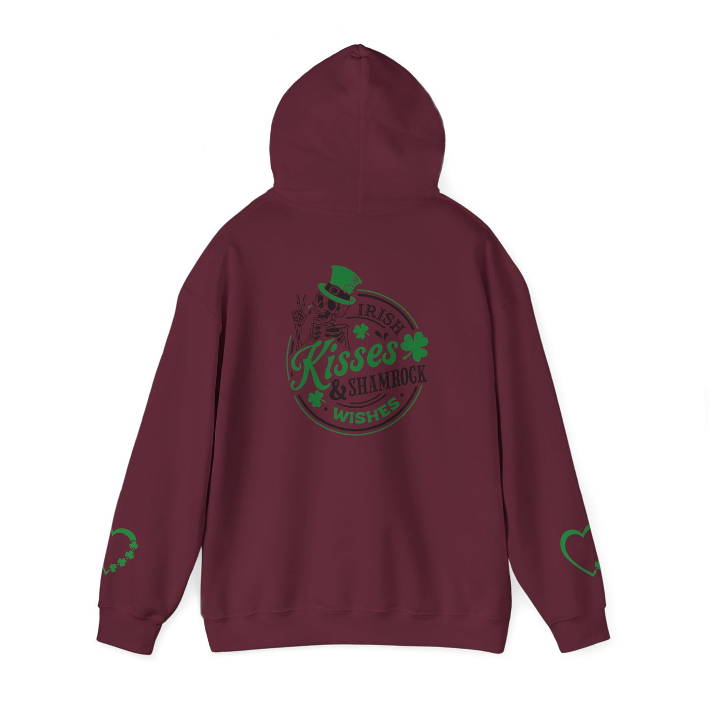 St. Patrick's Day Love Hoodie - Irish Kisses & Shamrock Wishes Sweatshirt