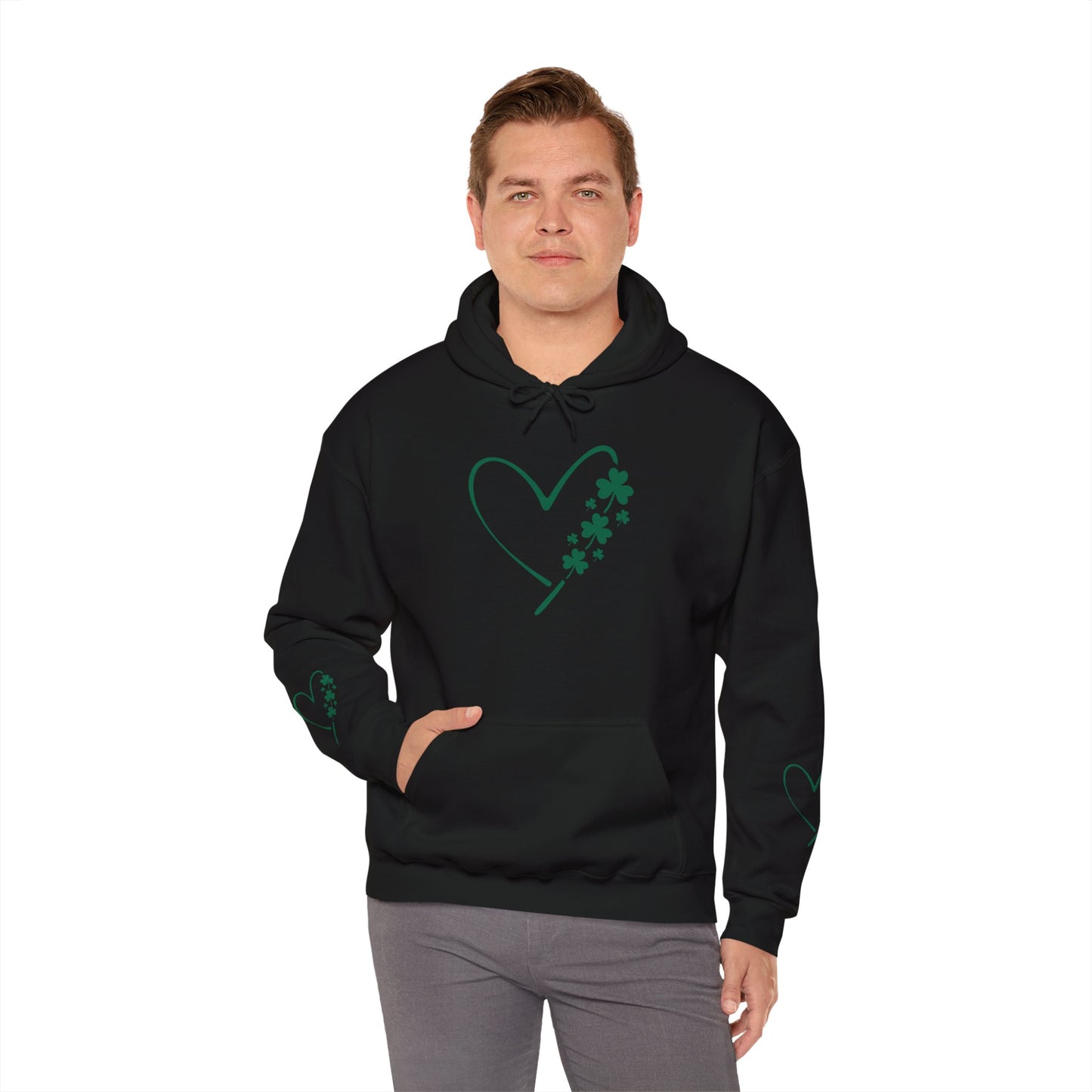 Lucky Heart Floral Hoodie for Unisex - St. Patrick's Day Sweatshirt