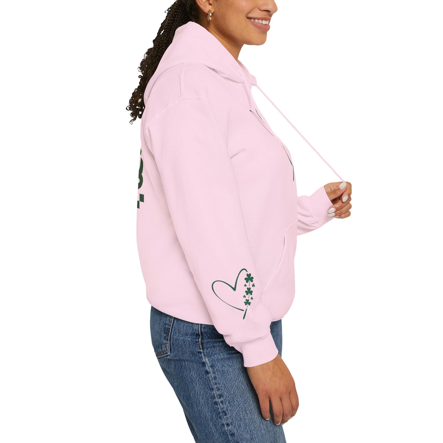 Lucky Heart Floral Hoodie for Unisex - St. Patrick's Day Sweatshirt