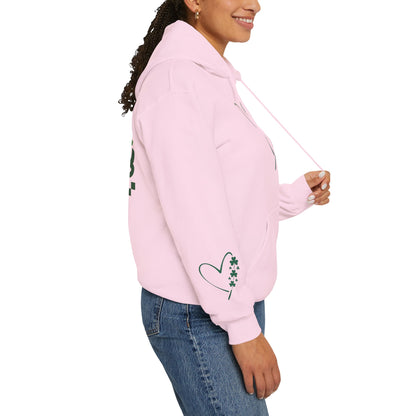 Lucky Heart Floral Hoodie for Unisex - St. Patrick's Day Sweatshirt