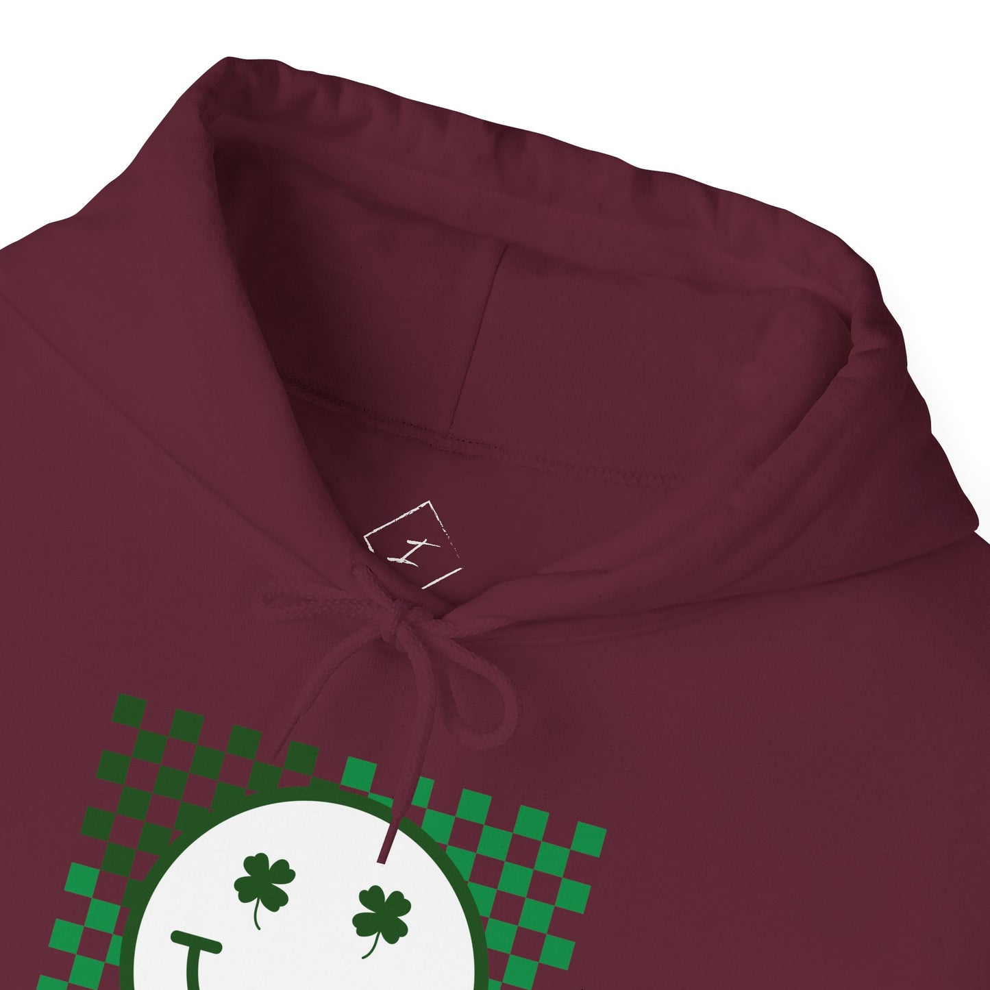 St. Patrick's Day Green Checker Smiley Hoodie