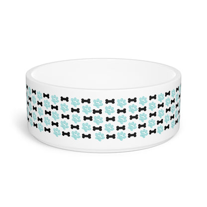 Stylish Pet Bowl with Paw and Bone Design