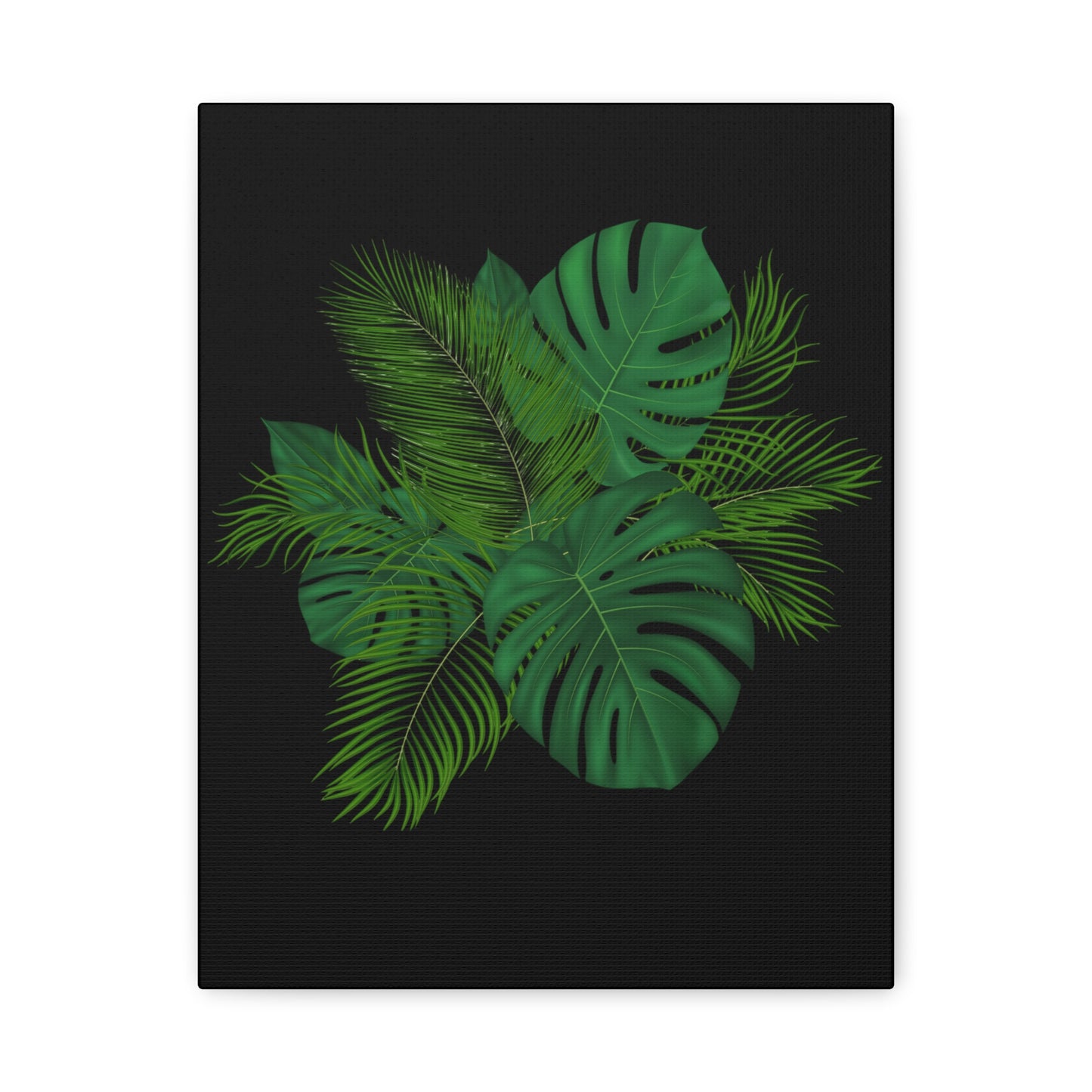 Canvas Art Palm Leaves with a black background