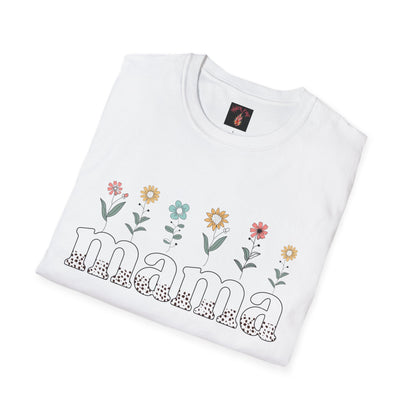 Floral Mama T-Shirt for Moms - Unisex Softstyle Tee