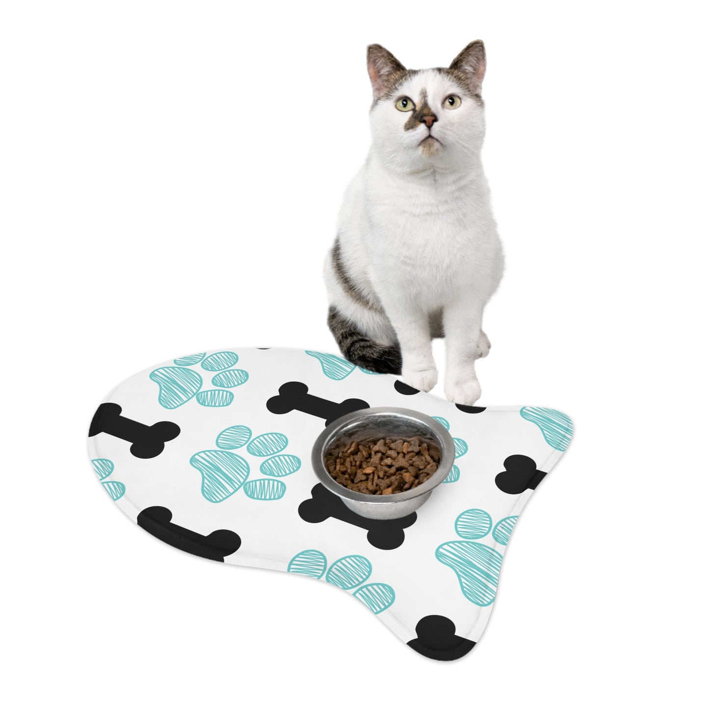 Cute Paw Print Pet Feeding Mat - Fun & Functional Dog Dish Mat