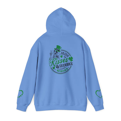 St. Patrick's Day Love Hoodie - Irish Kisses & Shamrock Wishes Sweatshirt