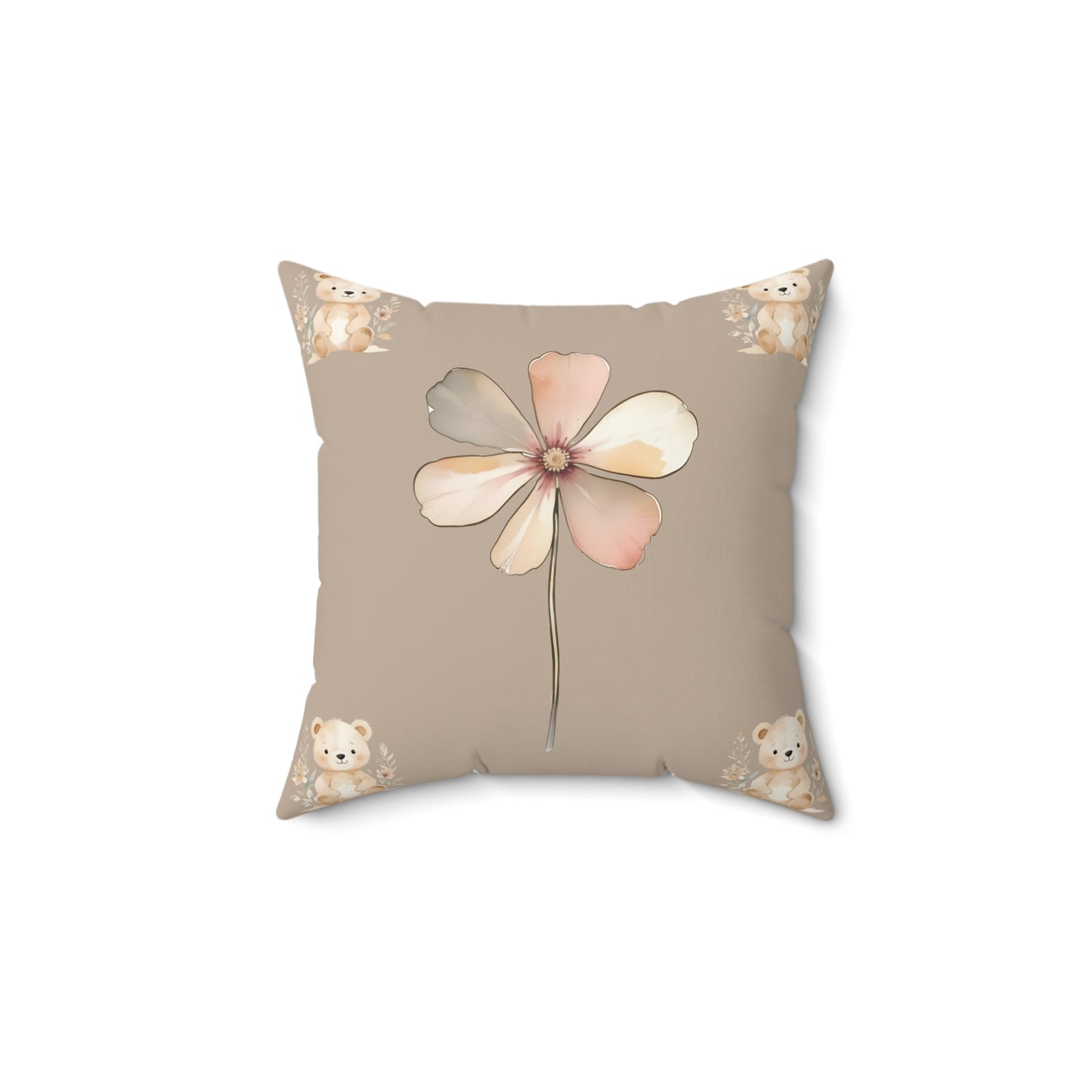 Cute Floral Bear Decorative Pillow for Cozy Spaces