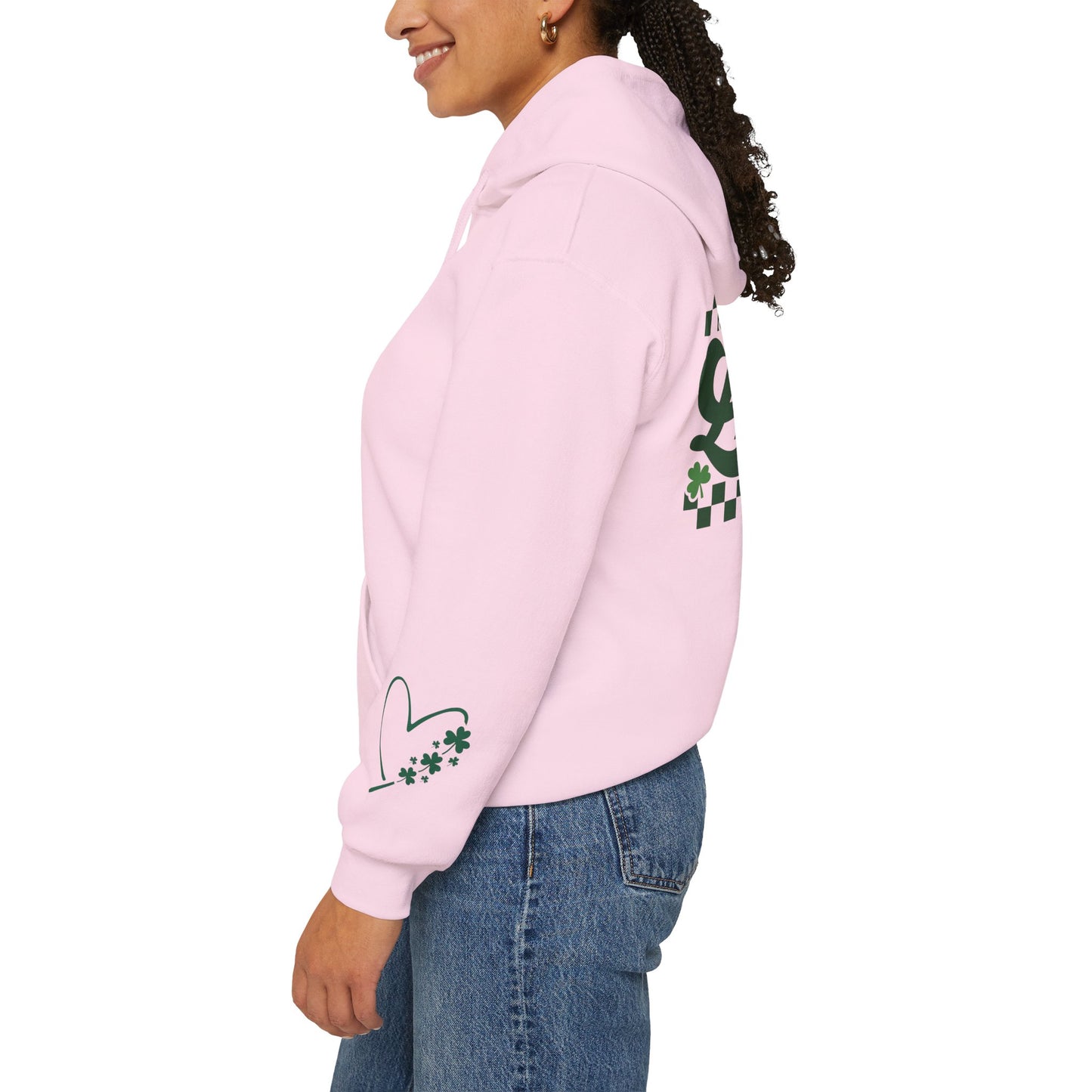 Lucky Heart Floral Hoodie for Unisex - St. Patrick's Day Sweatshirt