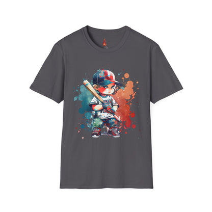 Baseball Kid Splash Art T-Shirt - Creative Unisex Soft style Tee