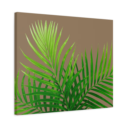 Tropical Leaf Matte Canvas Wall Art with a nude background