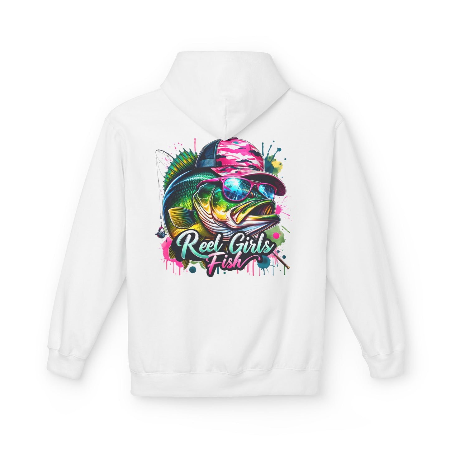 "Reel Girls Fish" Hoodie -  Midweight Fleece for Fishing Enthusiasts
